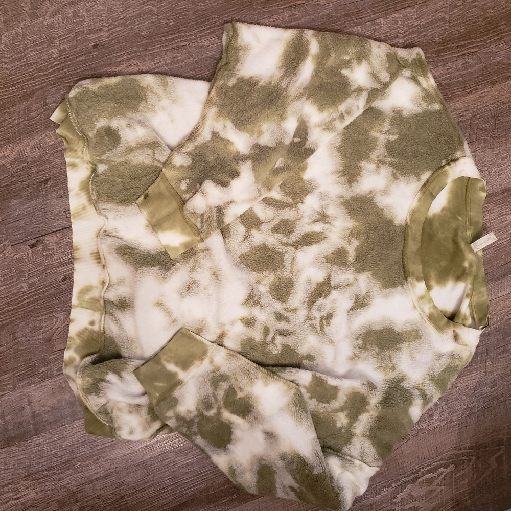 Free People Kelly Washed Tie Dye Short Set in Army Combo Size Medium Women NWT - Picture 5 of 5
